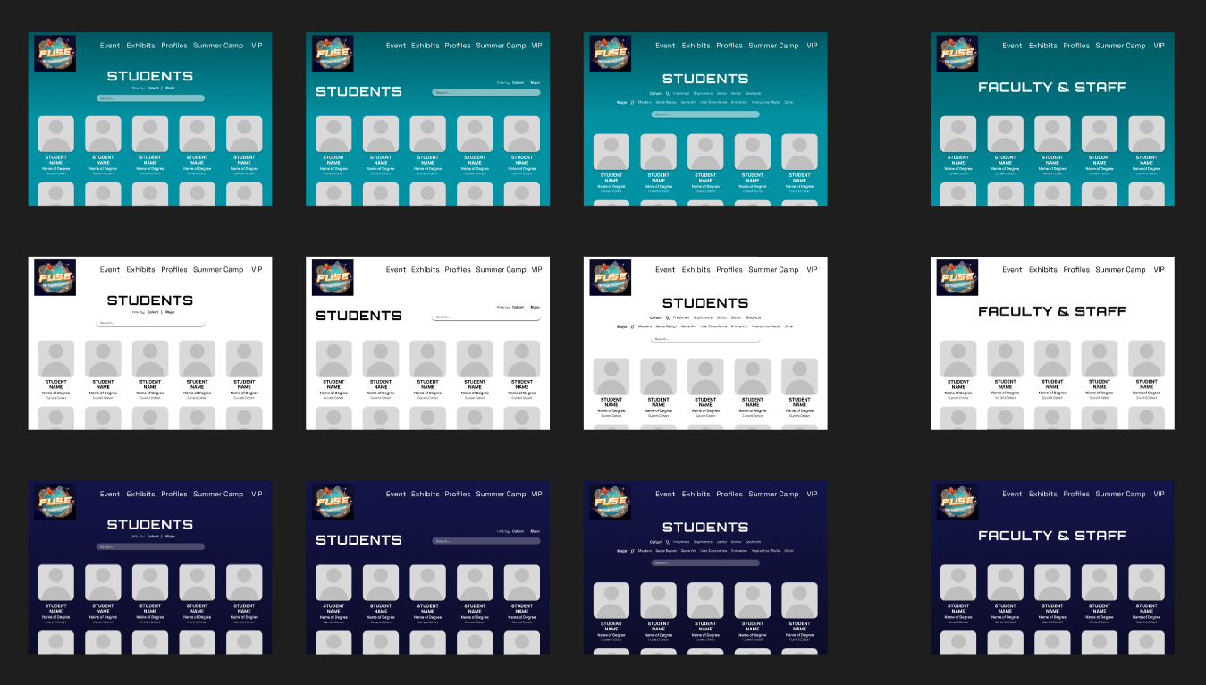 Student & Faculty Page Iterations