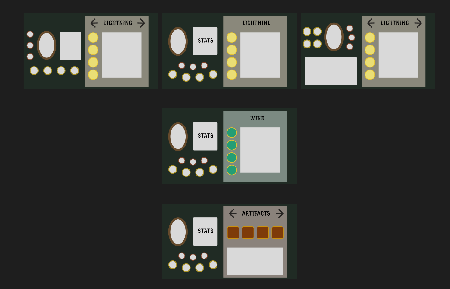 Equipment Menu Iterations